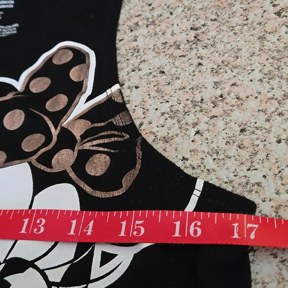 Disney Minnie Mouse Tan Polka Dots Black & White Tank Top Women size LG (11/13) - Picture 8 of 9
